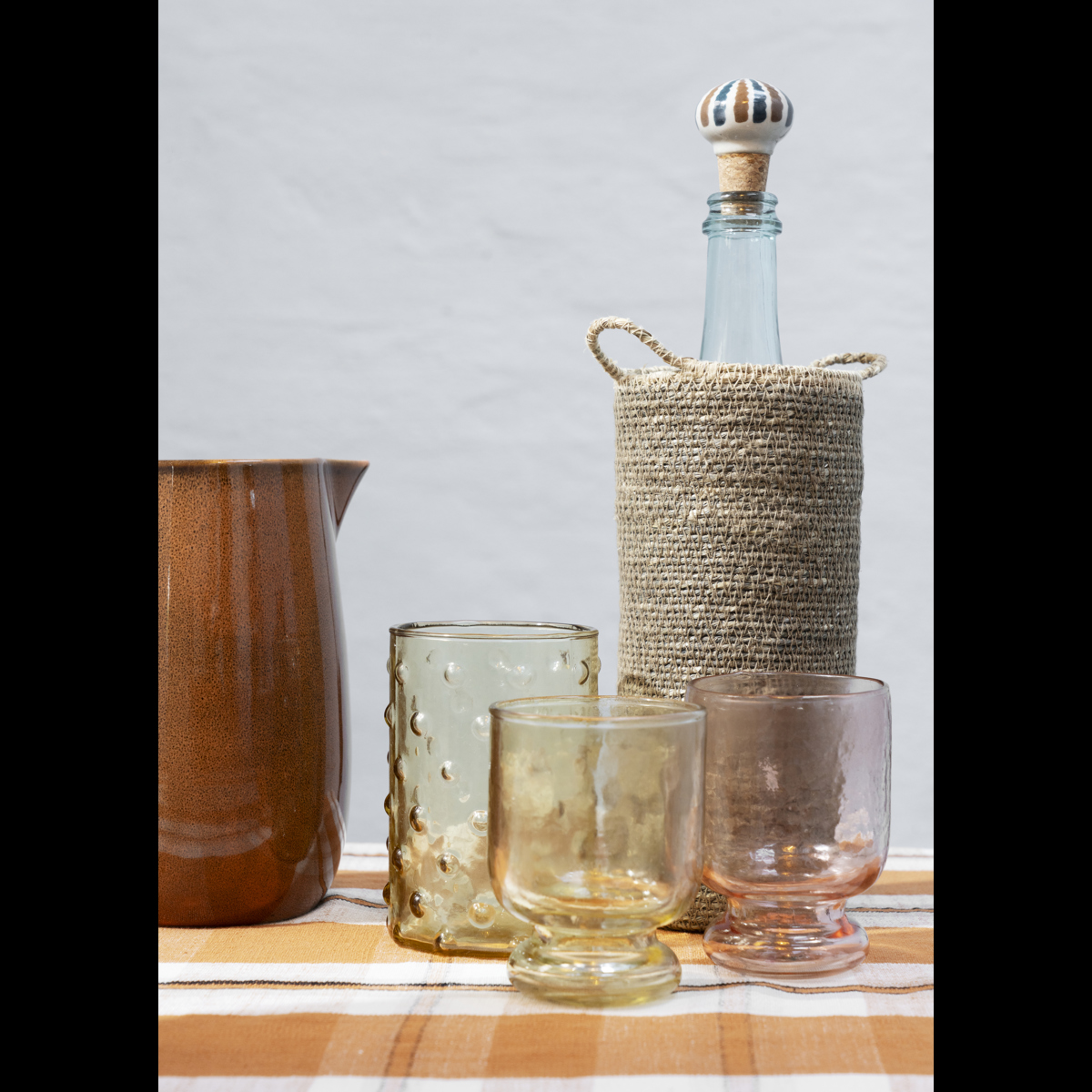 Checked cotton tablecloth