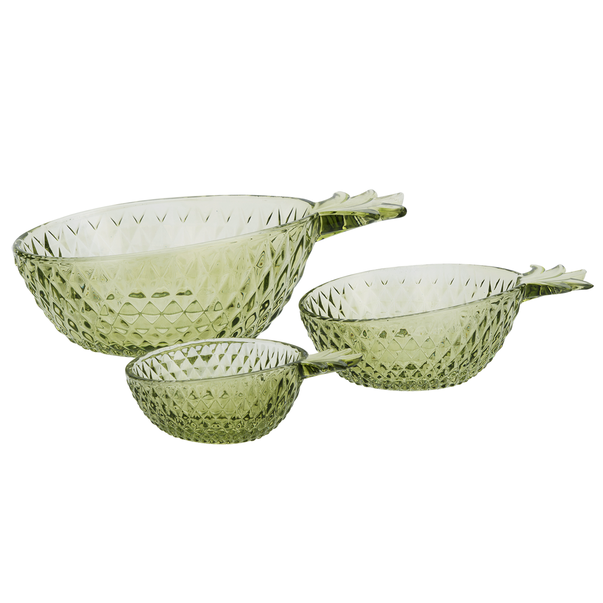Glass pineapple bowls