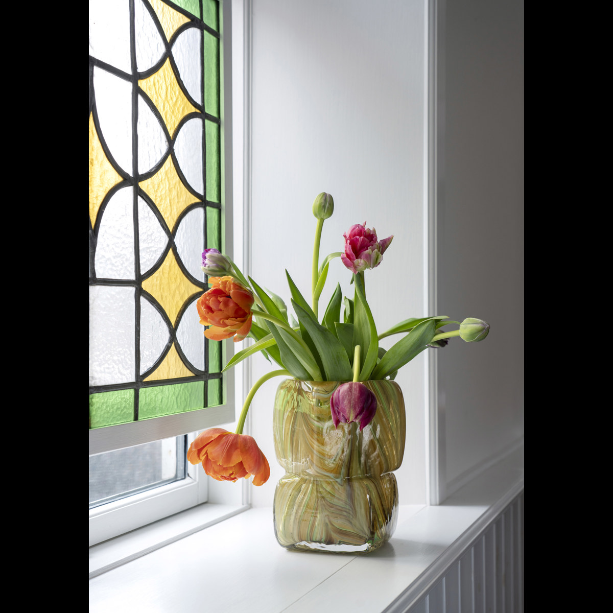 Squared glass vase