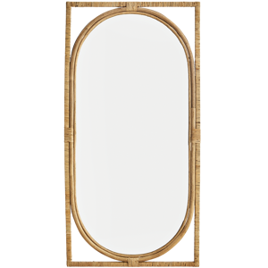 Oval mirror w/ rattan frame
