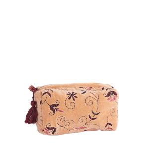 Embroidered velvet washbag