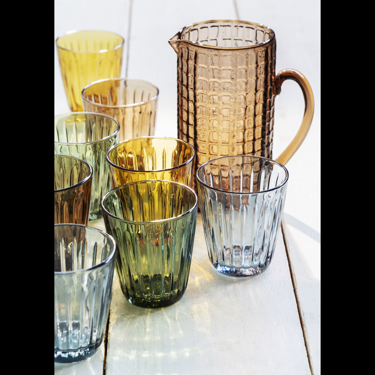 Coloured drinking glass