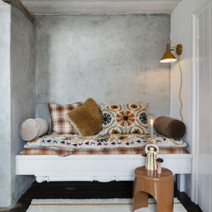 Checked cushion cover