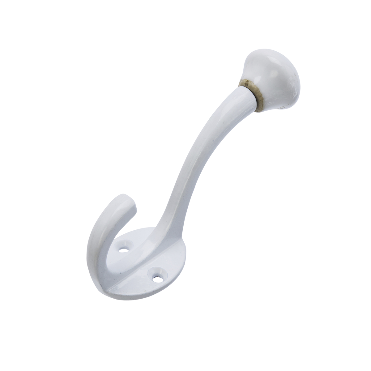 Iron hook w/ stoneware knob