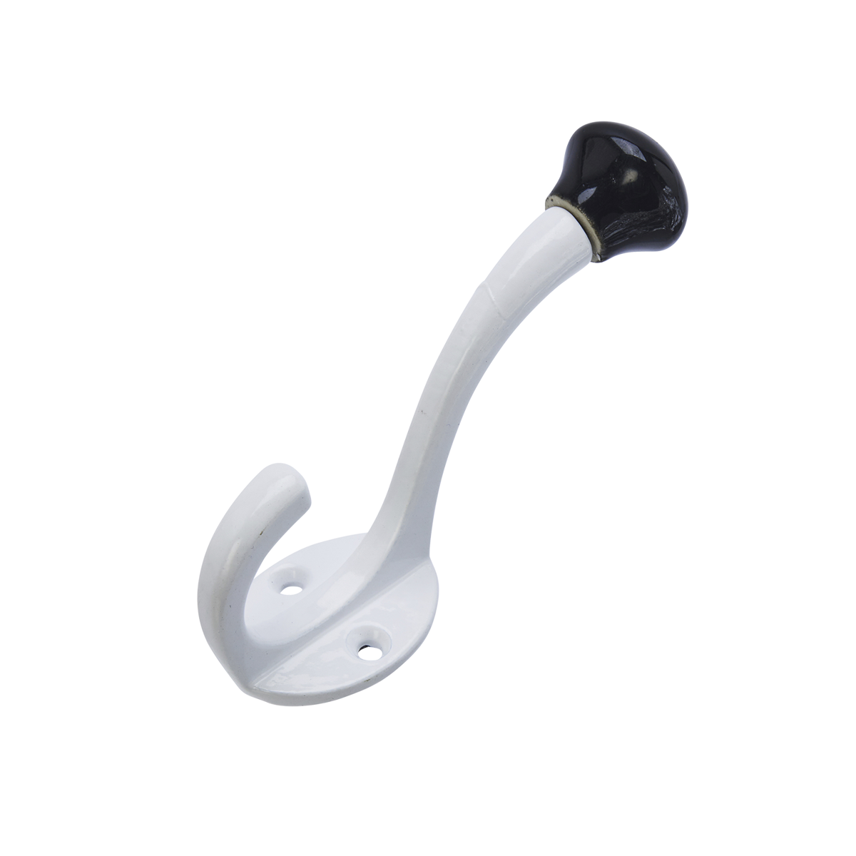 Iron hook w/ stoneware knob
