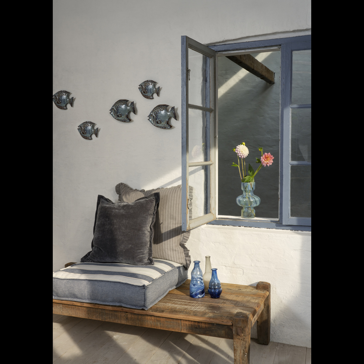 Recycled wooden bench