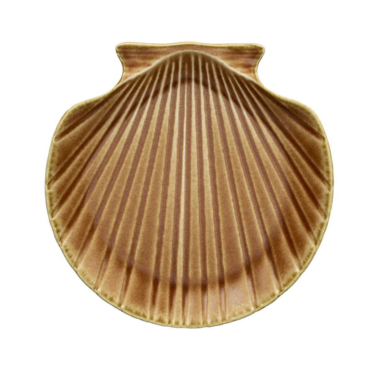 Stoneware sea shell tray