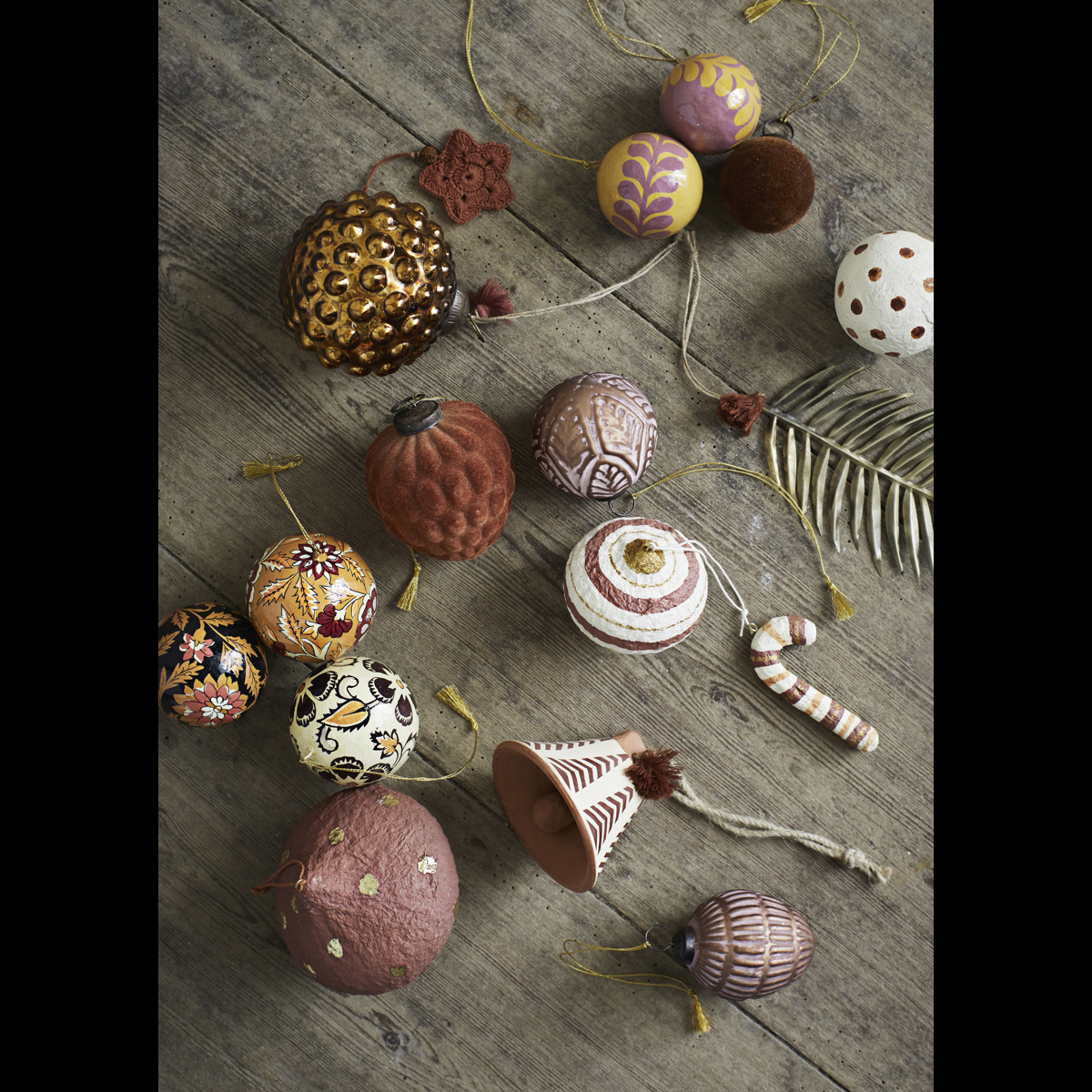 Hand painted paper mache balls