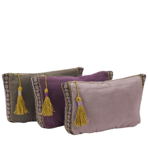 Cotton pouch w/ embroidery