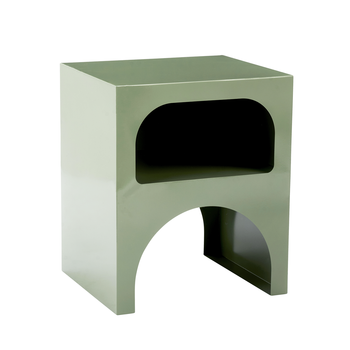 Metal side table w/ shelf