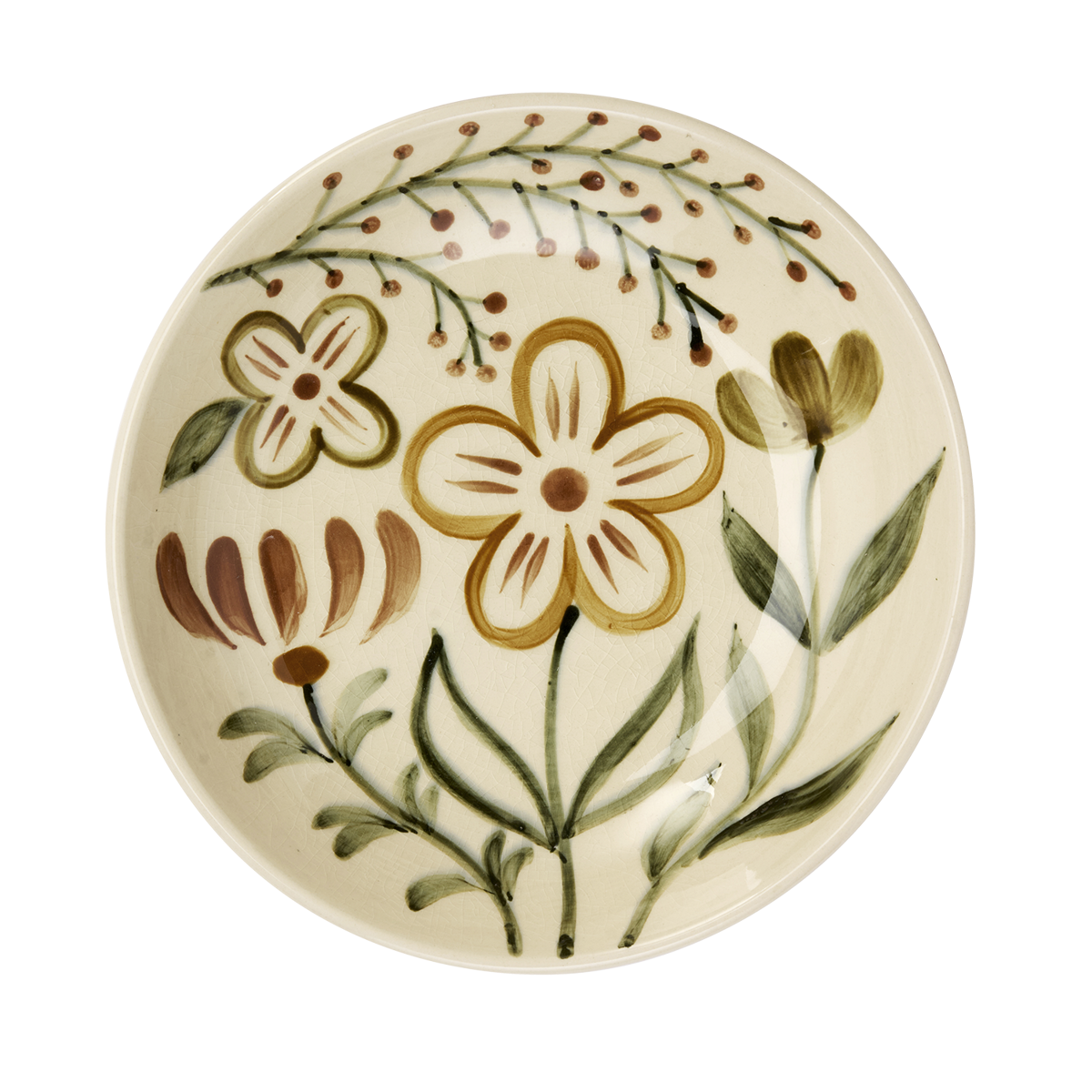 Hand-painted stoneware tray