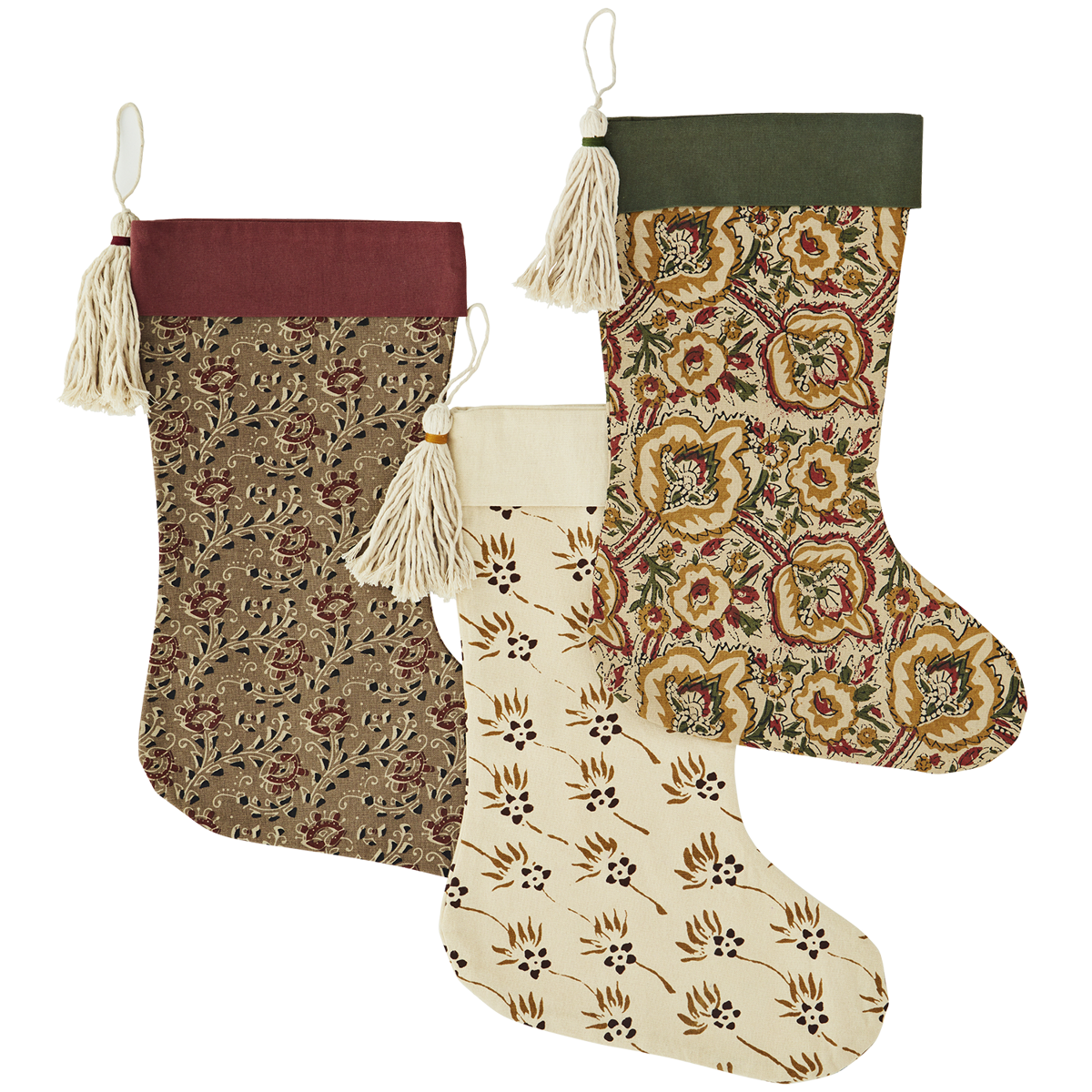 Printed christmas stocking w/ tassel