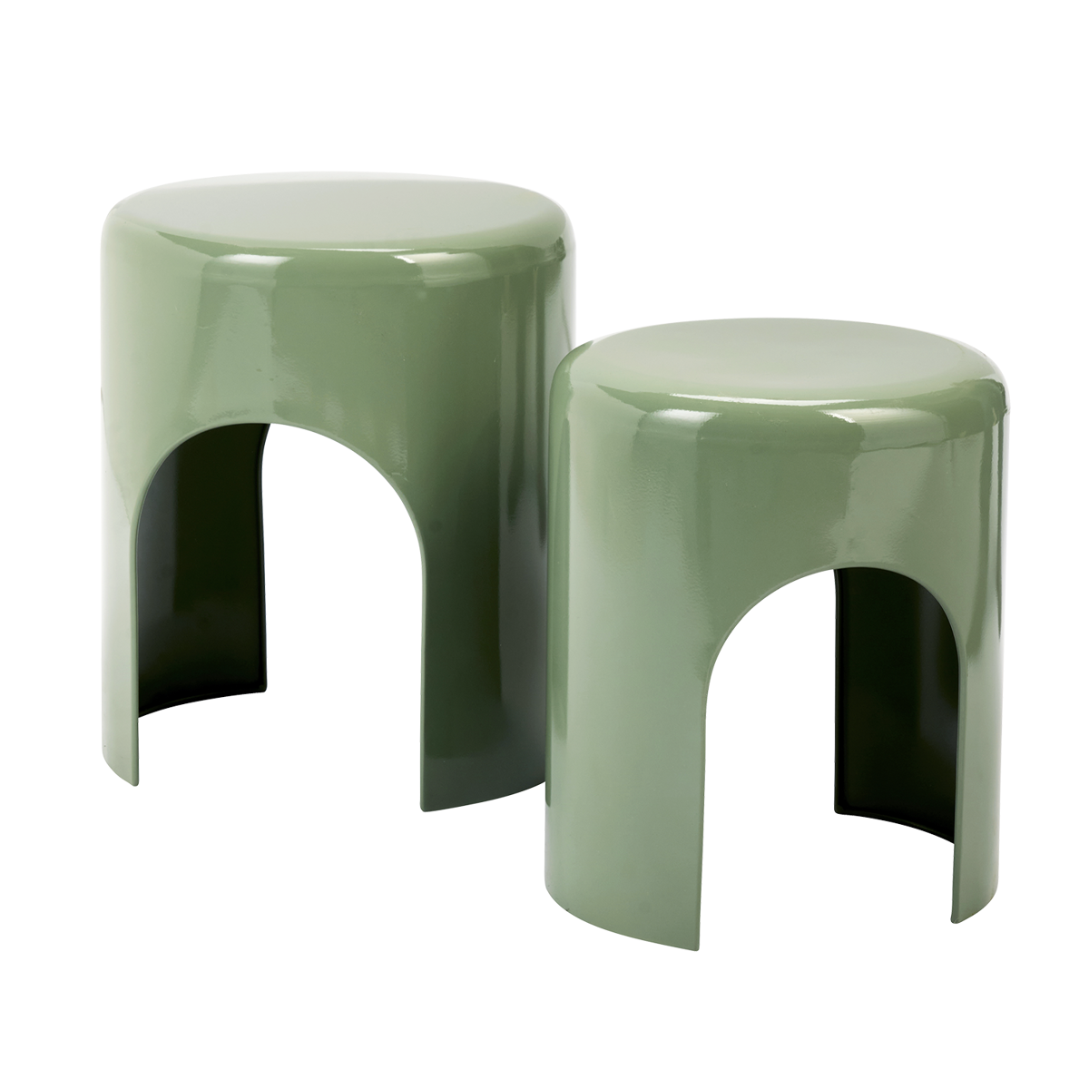 Round metal side tables
