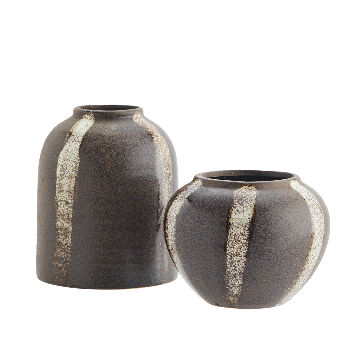 Striped stoneware vase