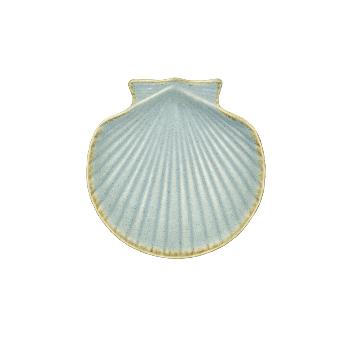 Stoneware sea shell tray
