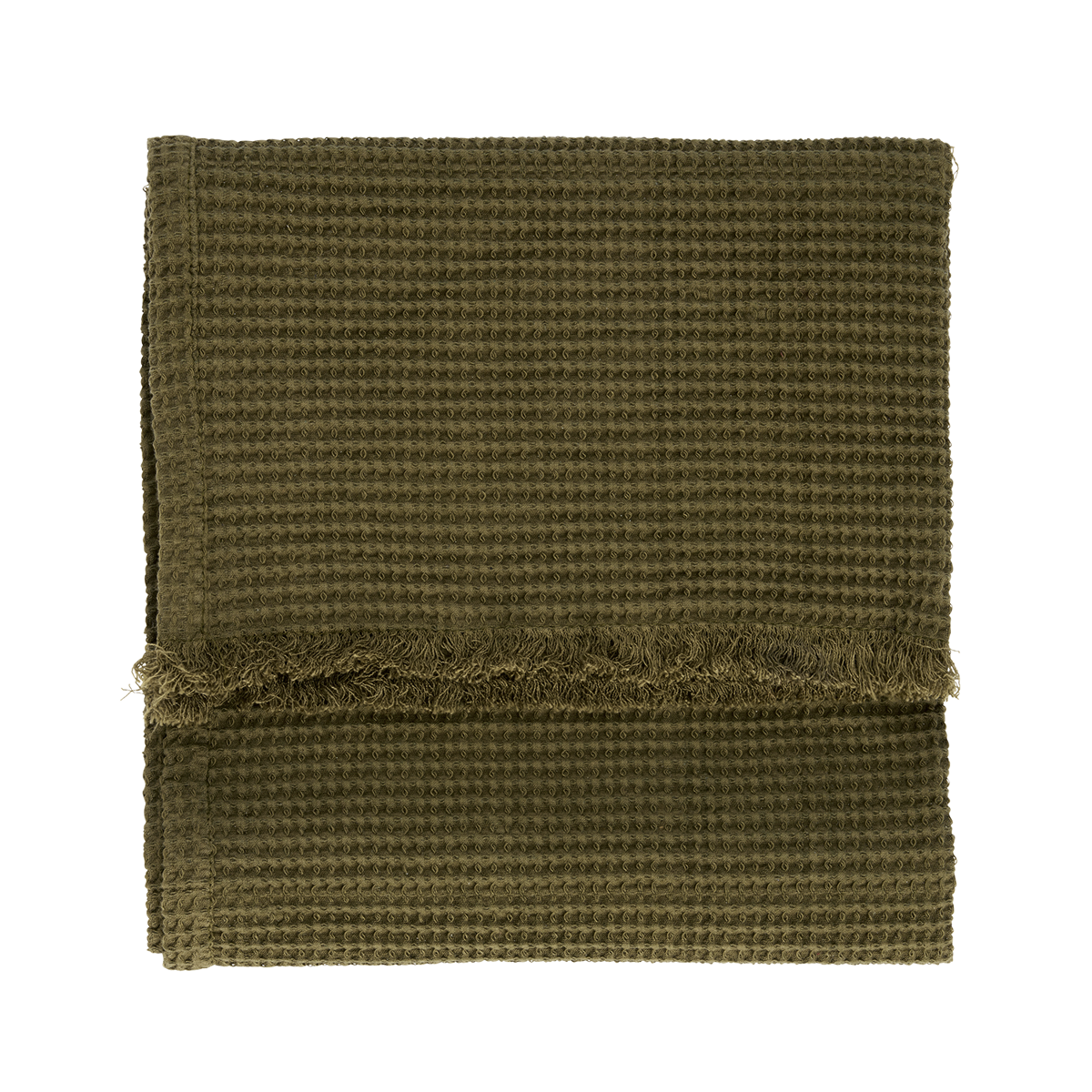Waffle hand towel w/ fringes