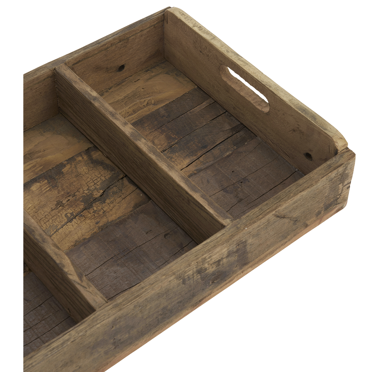 Recycled wooden tray w/ dividers