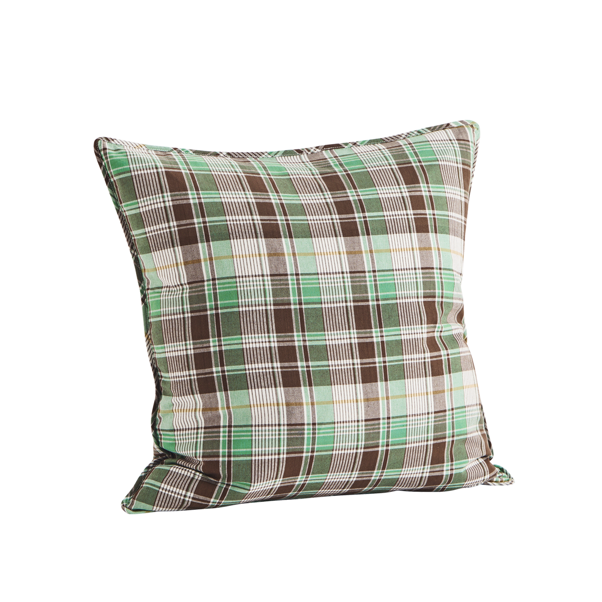 Checked woven cushion cover