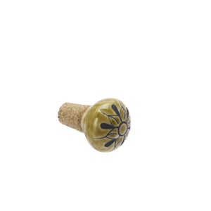 Hand-painted stoneware bottle stopper