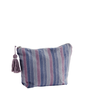 Striped washbag w/ tassel