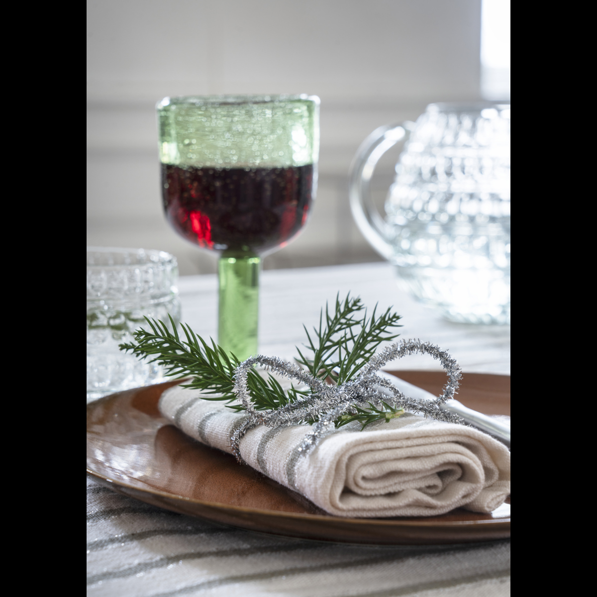 Striped cotton napkins Striped cotton napkins