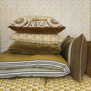 Suzani embroidered velvet cushion cover