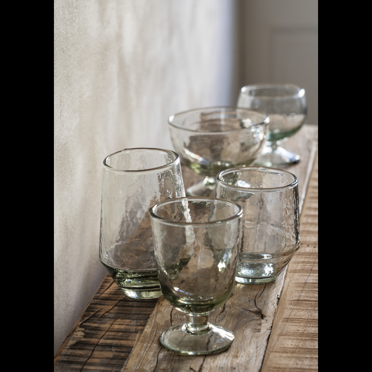 Hammered drinking glass