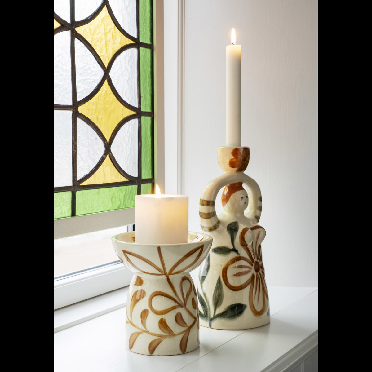 Hand-painted candle holder