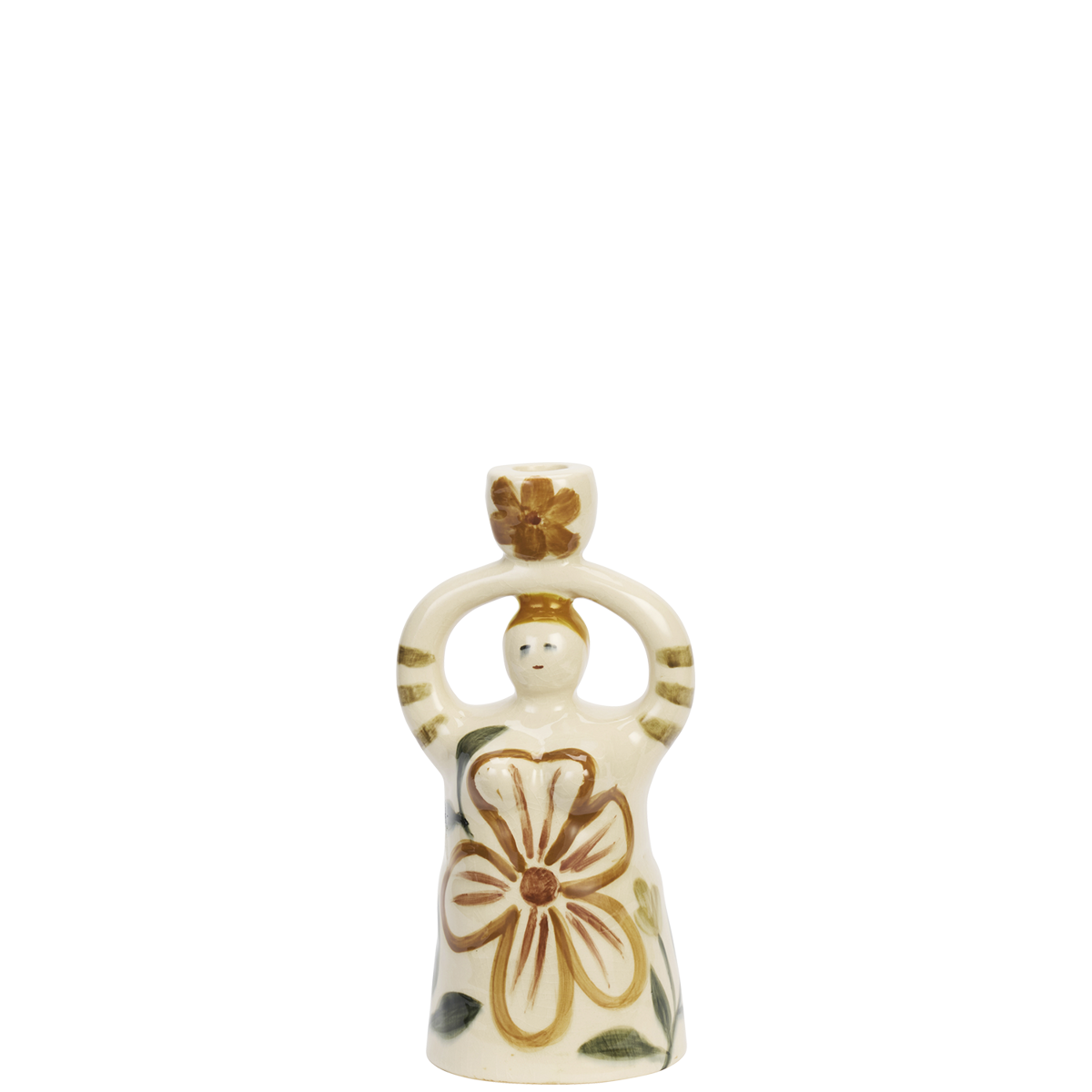 Hand-painted candle holder figurine