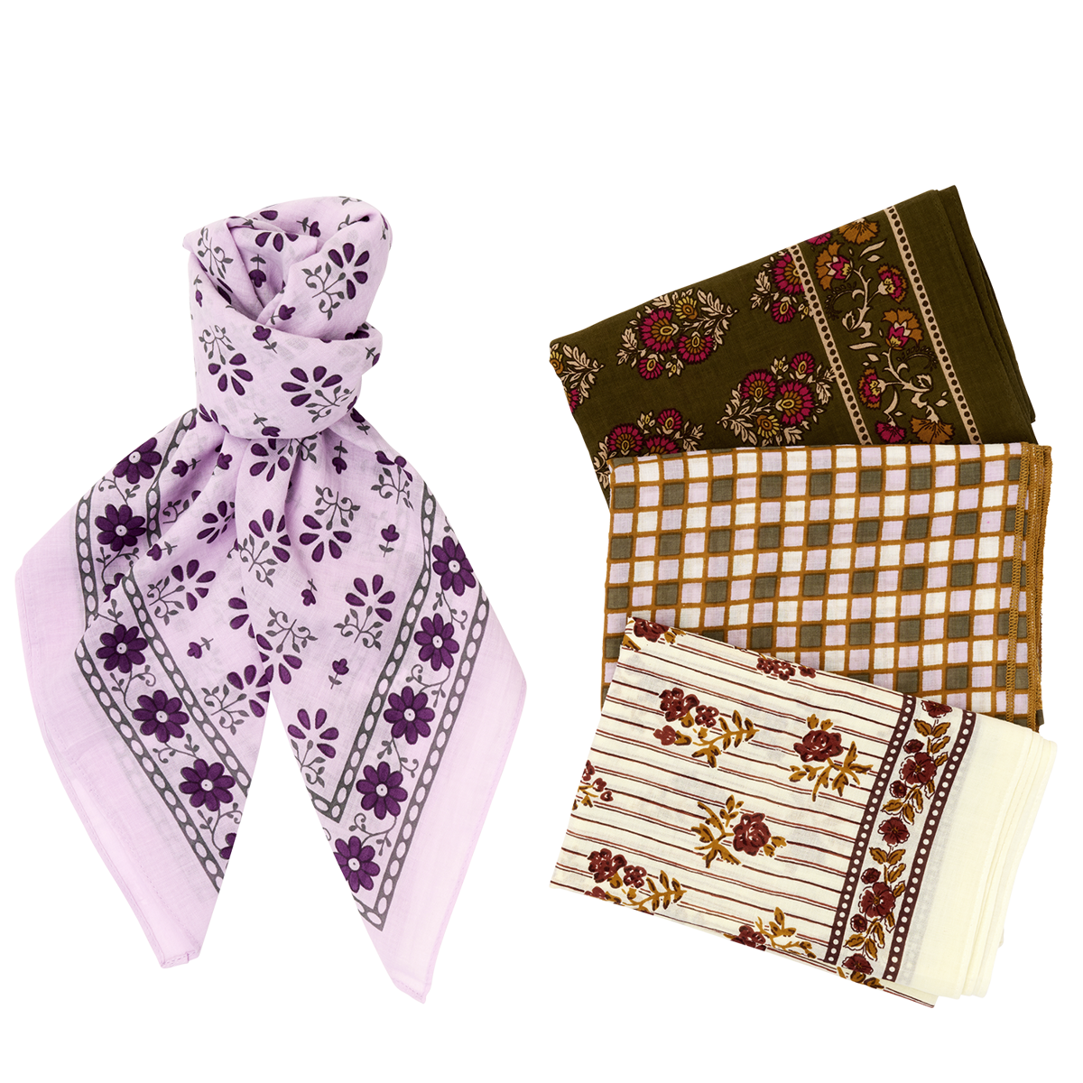 Printed cotton scarf
