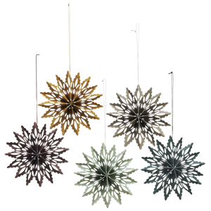 Hanging paper snowflakes