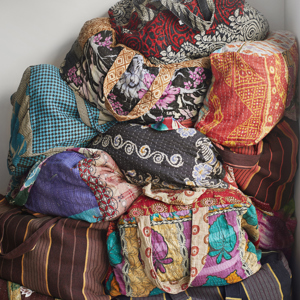 Recycled kantha travel bag