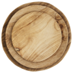 Round wooden plates