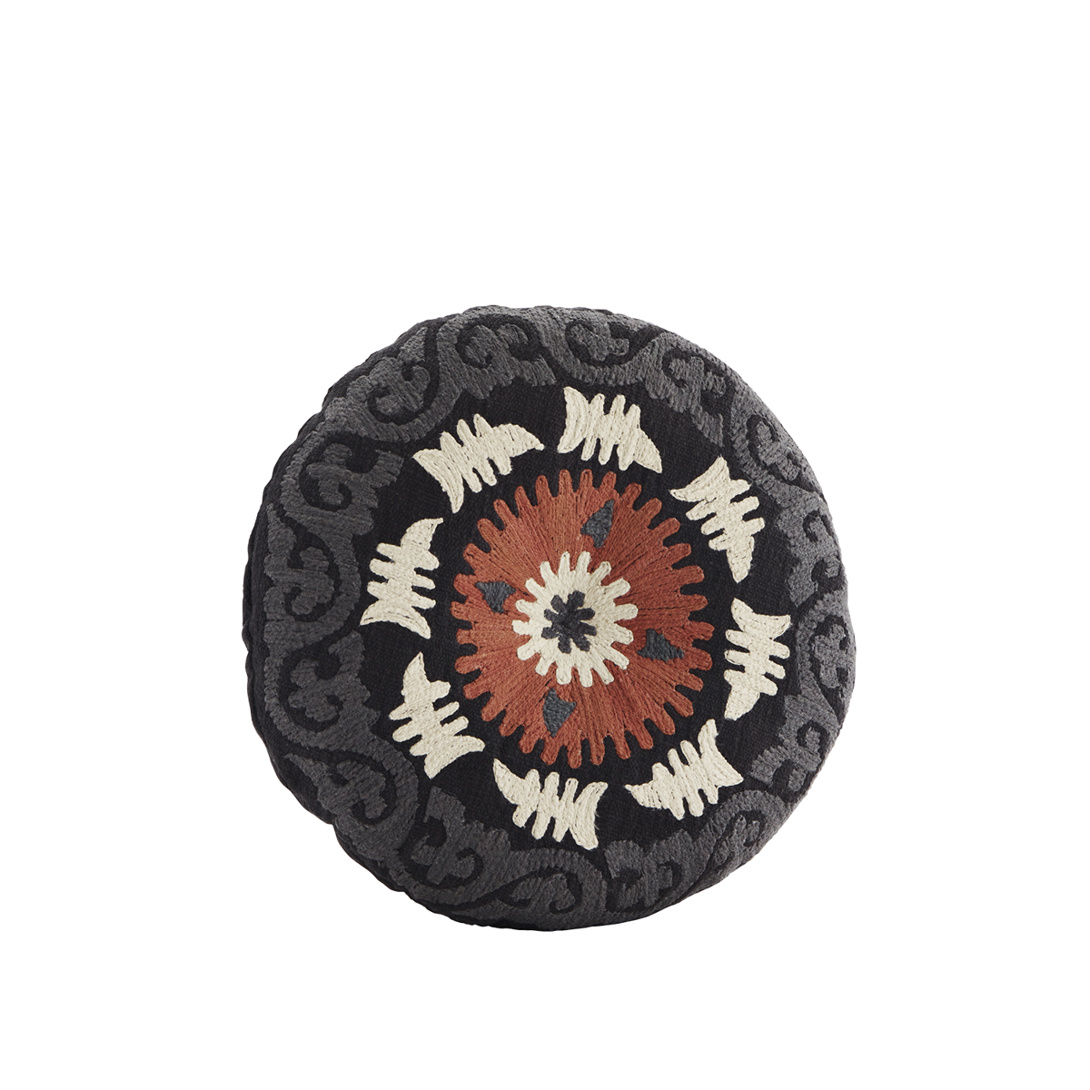 Round suzani embroidered cushion