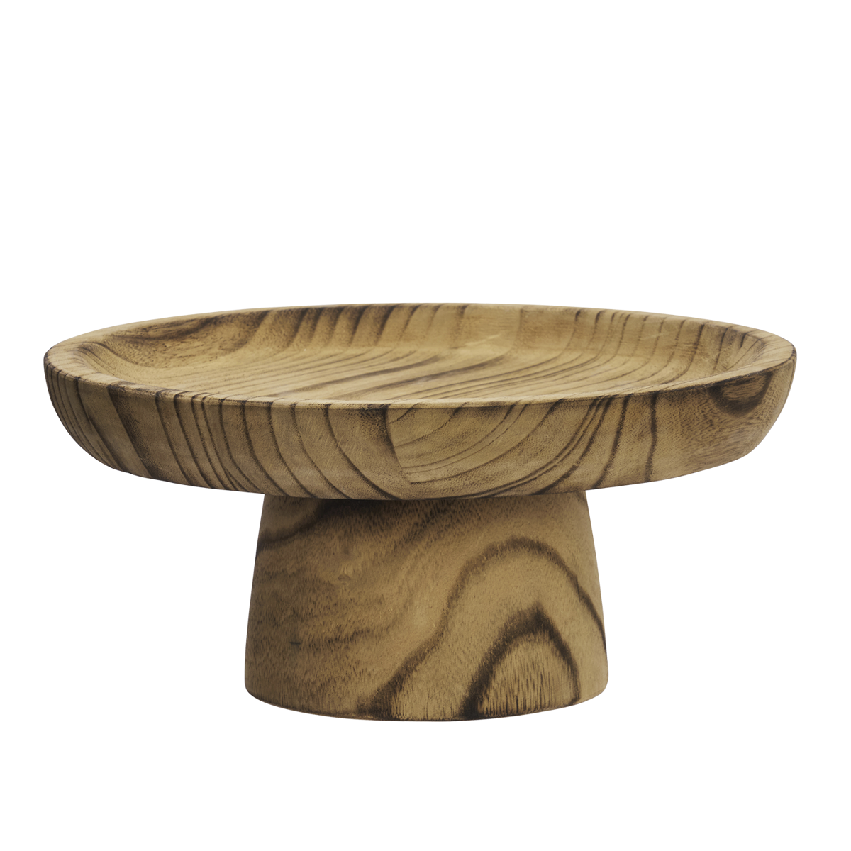 Wooden pedestal tray
