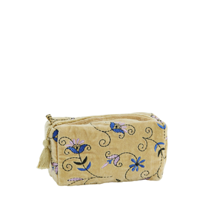 Embroidered velvet washbag