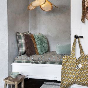 Checked cushion cover