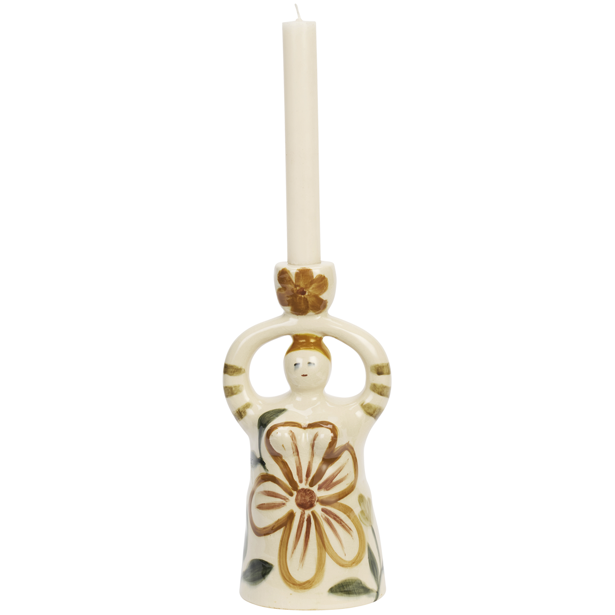 Hand-painted candle holder figurine