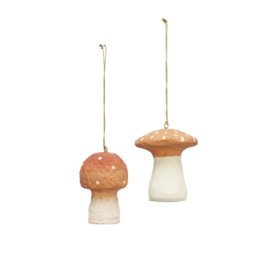 Handmade cotton mache mushrooms