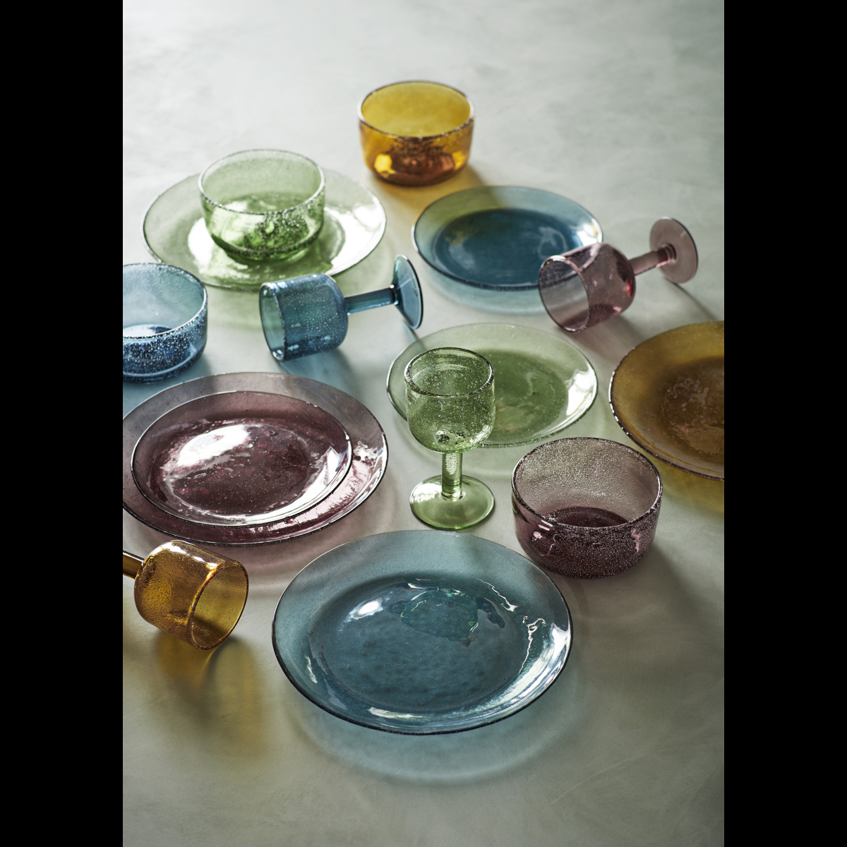 Coloured glass bowl