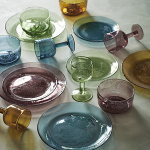 Coloured glass lunch plate