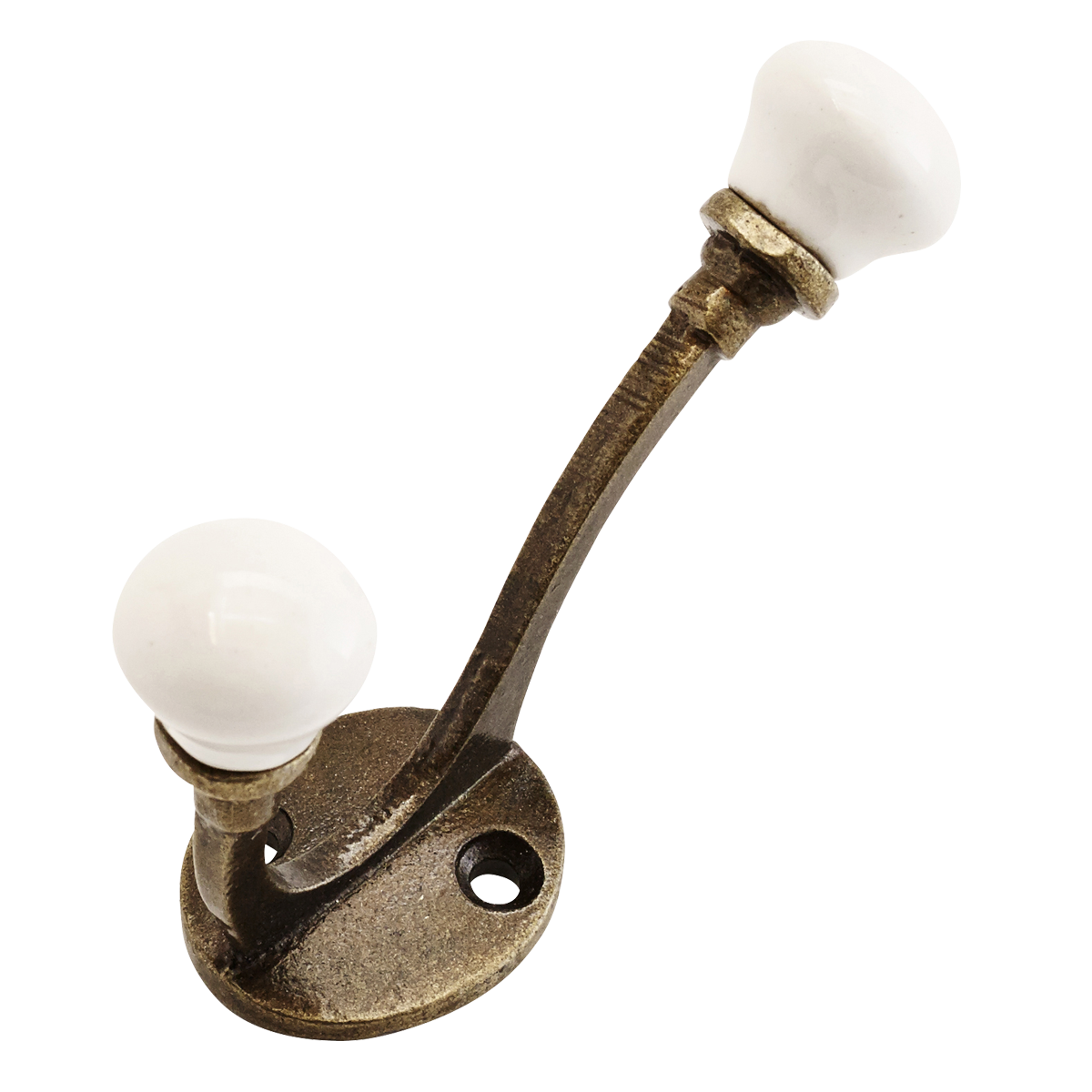 Iron hook w/ stoneware Iron hook w/ stoneware