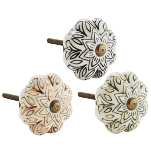 Hand-painted stoneware doorknob