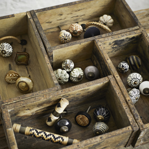 Hand-painted stoneware doorknob