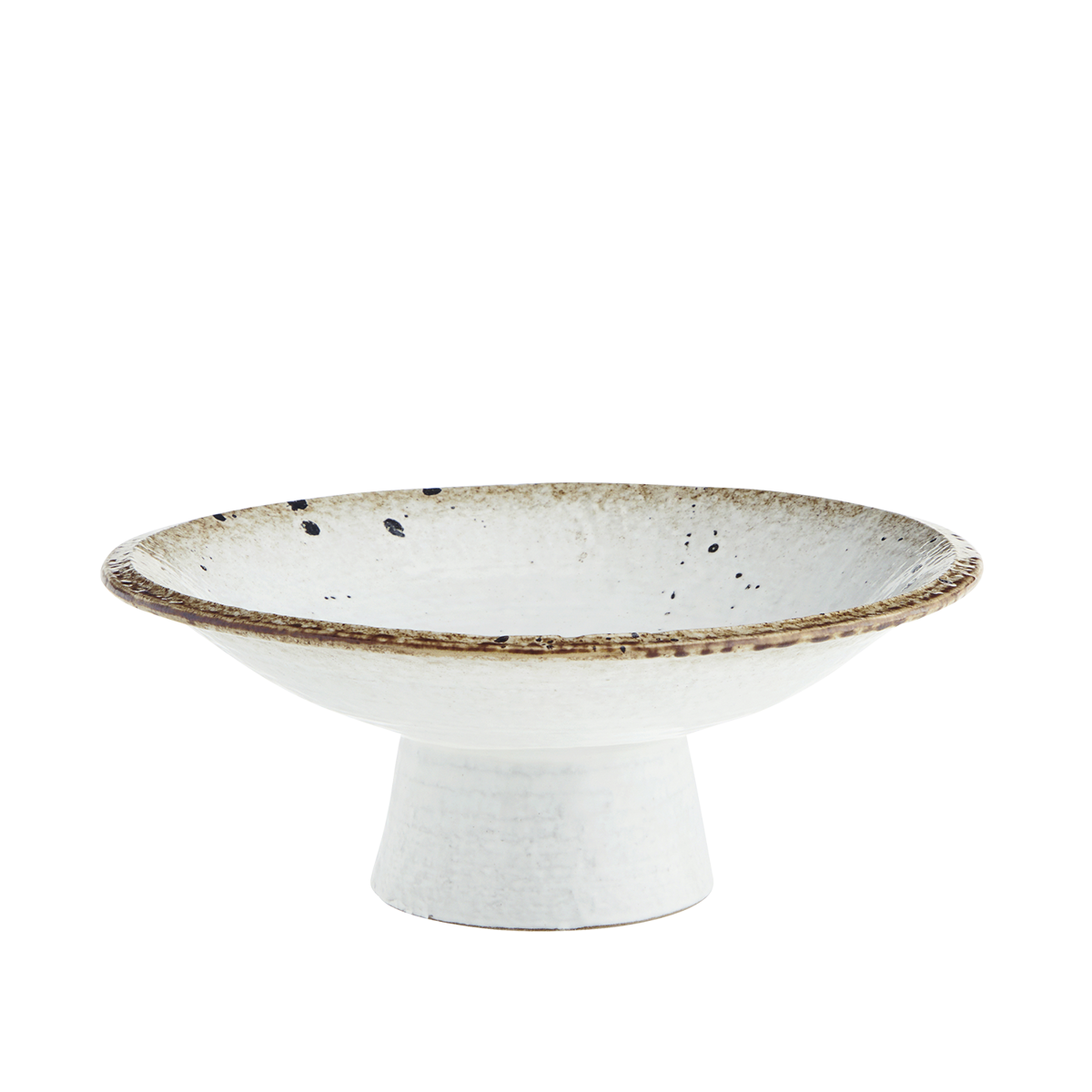 Stoneware pedestal serving dish 