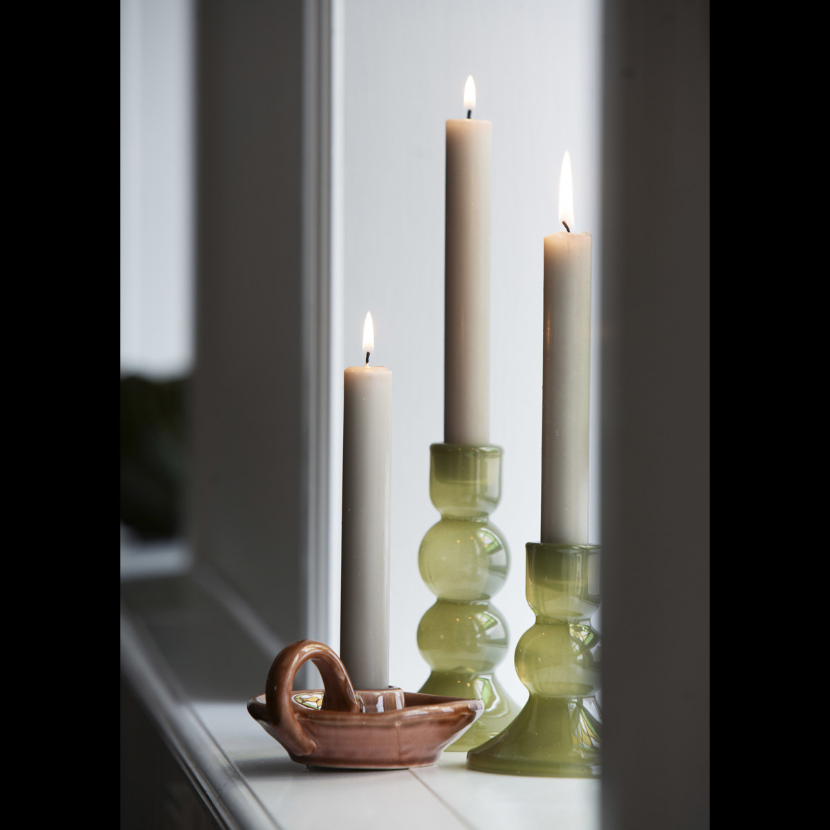 Glass candle holder