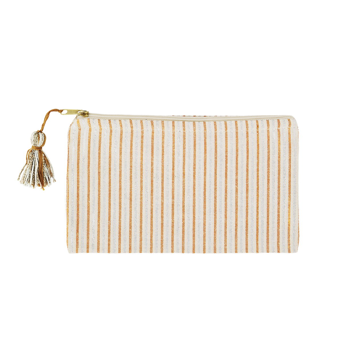 Striped cotton pouch