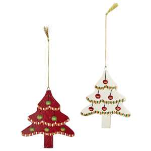 Hand painted wooden christmas trees