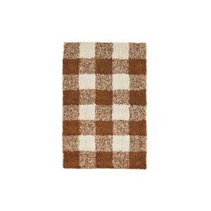 Checked tufted bath mat