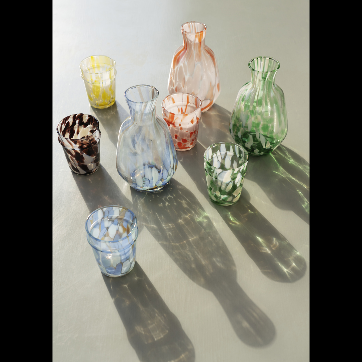 Coloured drinking glass